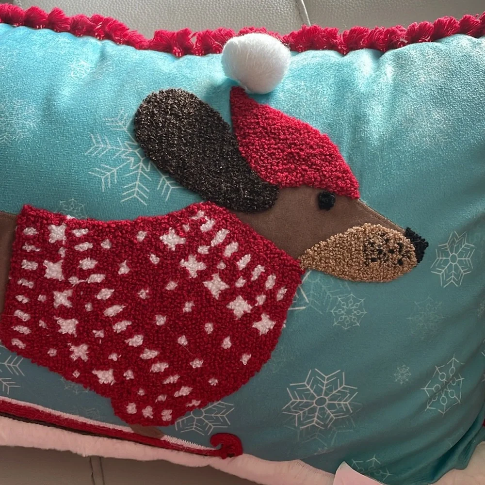Dachshund Holiday Pillow NWOT